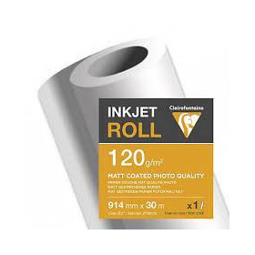 Bobine papier blanc laize pour traceur 120g 0,914 x 30m CLAIRALFA 2608