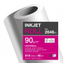 Bobine papier blanc laize pour traceur 90g 0,610x45m claralfa