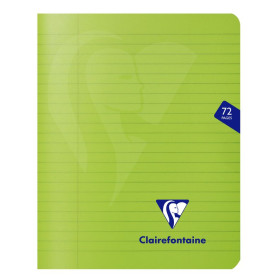 Mimesys cahier piqué polypro 16,5x21cm 72p ligné + marge coloris assortis