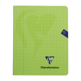 Mimesys cahier piqué polypro 16,5x21cm 72p Q.10x10 + marge coloris assortis