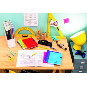 Mimesys cahier piqué polypro 17x22cm 96p Q.5x5 coloris assortis
