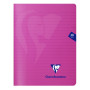 Mimesys cahier piqué polypro 17x22cm 48p ligné + marge coloris assortis