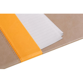 Rhodiarama sous-main rigide simili cuir italien TAUPE 60x40 cm