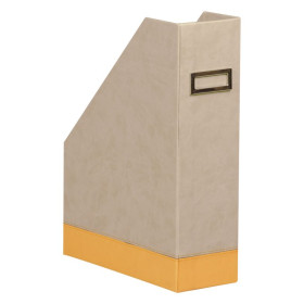 Rhodiarama porte-revues simili cuir italien BEIGE 10x25x31 cm