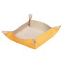 Rhodiarama vide-poche réversible simili cuir italien BEIGE 12x12x4,5 cm
