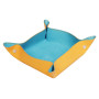 Rhodiarama vide-poche réversible simili cuir italien TURQUOISE 12x12x4,5 cm
