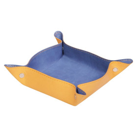 Rhodiarama vide-poche réversible simili cuir italien SAPHIR 12x12x4,5 cm