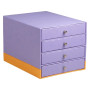 Rhodiarama trieur 4 tiroirs simili cuir italien IRIS 24,8x32,7x22,8 cm