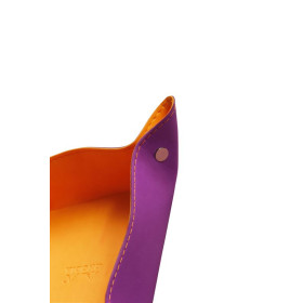 Rhodiarama vide-poche réversible simili cuir italien VIOLET 12x12x4,5 cm
