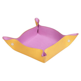 Rhodiarama vide-poche réversible simili cuir italien LILAS 12x12x4,5 cm