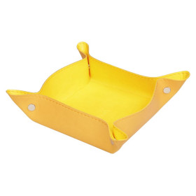 Rhodiarama vide-poche réversible simili cuir italien JONQUILLE 12x12x4,5 cm
