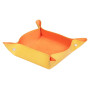 Rhodiarama vide-poche réversible simili cuir italien TANGERINE 12x12x4,5 cm
