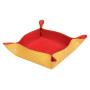 Rhodiarama vide-poche réversible simili cuir italien COQUELICOT 12x12x4,5 cm