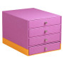 Rhodiarama trieur 4 tiroirs simili cuir italien LILAS 24,8x32,7x22,8 cm