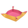 Rhodiarama vide-poche réversible simili cuir italien FRAMBOISE 12x12x4,5 cm