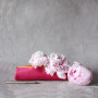 Rhodiarama trousse ronde FRAMBOISE simili cuir italien 5x21,5 cm