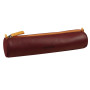 Rhodiarama trousse ronde LIE DE VIN simili cuir italien 5x21,5 cm