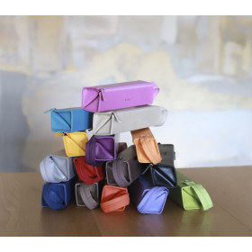 Rhodiarama trousse plumier JONQUILLE simili cuir italien 23x5x5 cm