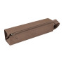 Rhodiarama trousse plumier TAUPE simili cuir italien 23x5x5 cm