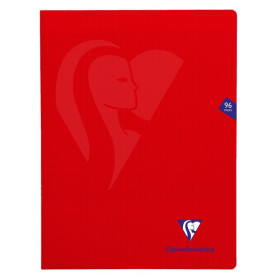Mimesys cahier piqué polypro 24x32cm 96p séyès Rouge