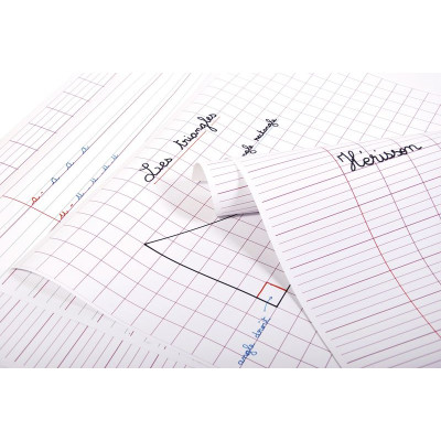 PAPIER AFFICHE RÉGLURE, Paquet de 25 feuilles séyès, 60x80cm, 90g
