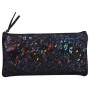 * CÉLESTE CUIR Trousse plate 11x22cm Lazer Noir
