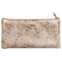 * CÉLESTE CUIR Trousse plate 11x22cm Lazer Or