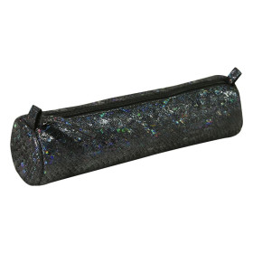 * CÉLESTE CUIR Trousse ronde Ø5,5x22cm Lazer Noir