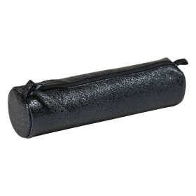 * CÉLESTE CUIR Trousse ronde Ø5,5x22cm Lazer Bleu