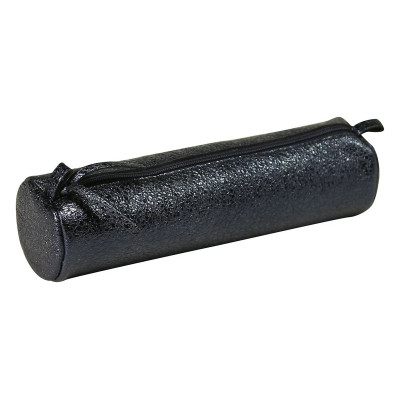 * CÉLESTE CUIR Trousse ronde Ø5,5x22cm Lazer Bleu
