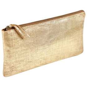 * KLEOPATHRA CUIR Trousse plate 22x11cm Or