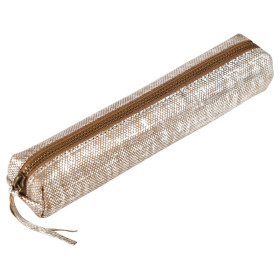 * KLEOPATHRA CUIR Trousse SLIM 19,5x2,5x4cm Argent