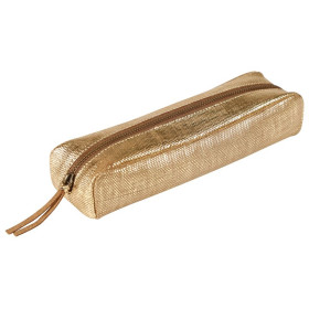 * KLEOPATHRA CUIR Trousse rectangulaire 21x6x4cm Or