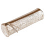 * KLEOPATHRA CUIR Trousse ronde Ø5,5x22cm Argent