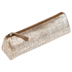 * KLEOPATHRA CUIR Trousse triangulaire 22x6x6cm Argent