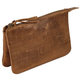 * KLEOPATHRA CUIR Petite Pochette 2 compartiments 13x9cm Bronze