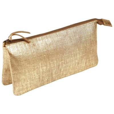 * KLEOPATHRA CUIR Grande Pochette 2 compartiments 22x11cm Or