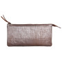 * KLEOPATHRA CUIR Grande Pochette 2 compartiments 22x11cm Argent