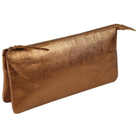 * KLEOPATHRA CUIR Grande Pochette 2 compartiments 22x11cm Bronze