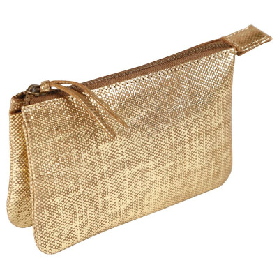* KLEOPATHRA CUIR Petite Pochette 2 compartiments 13x9cm Or
