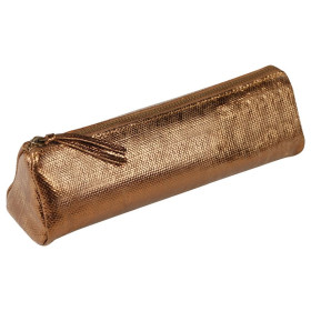 * KLEOPATHRA CUIR Trousse triangulaire  22x6x6cm Bronze