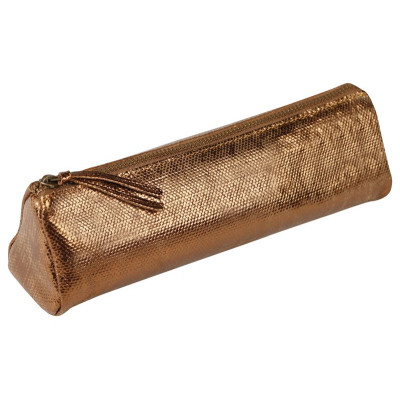 * KLEOPATHRA CUIR Trousse triangulaire  22x6x6cm Bronze