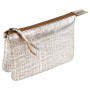 * KLEOPATHRA CUIR Petite Pochette 2 compartiments 13x9cm Argent