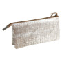 * KLEOPATHRA CUIR Grande Pochette 2 compartiments 22x11cm Argent