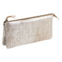 * KLEOPATHRA CUIR Grande Pochette 2 compartiments 22x11cm Argent