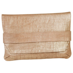 * KLEOPATHRA CUIR Pochette à rabat 26x18cm Or