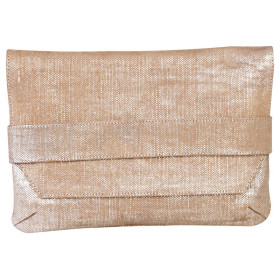 * KLEOPATHRA CUIR Pochette à rabat 26x18cm Argent
