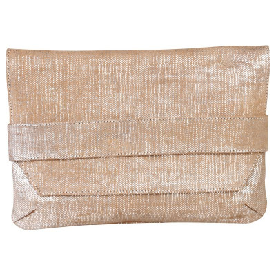 * KLEOPATHRA CUIR Pochette à rabat 26x18cm Argent