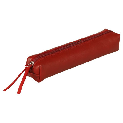 * Ruby CUIR Trousse SLIM 19,5x2,5x4 cm Rouge