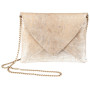 * KLEOPATHRA CUIR Pochette Enveloppe 20x14cm Argent